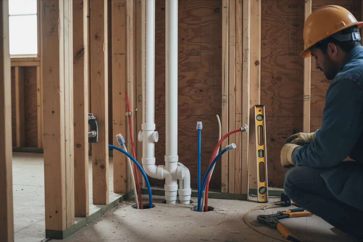 Drain and supply rough-in during Drain Cleaning in Coolidge